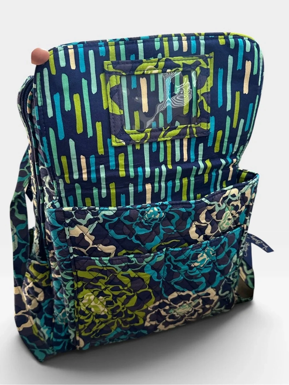 Vera Bradley Retired Katalina Blues Floral Quilted Backpack Book Bag
